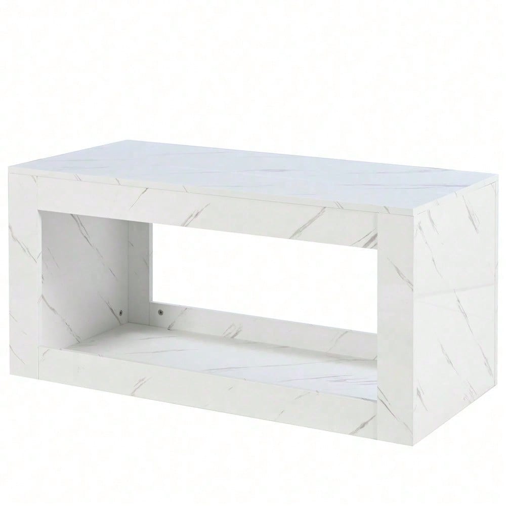 Moderner LED-Couchtisch, Couchtisch für Wohnzimmer, Sofatisch, Wohnzimmertisch,Hochglanz-Couchtisch mit Fernbedienung, großer Couchtisch mit Marmordruck (weiß