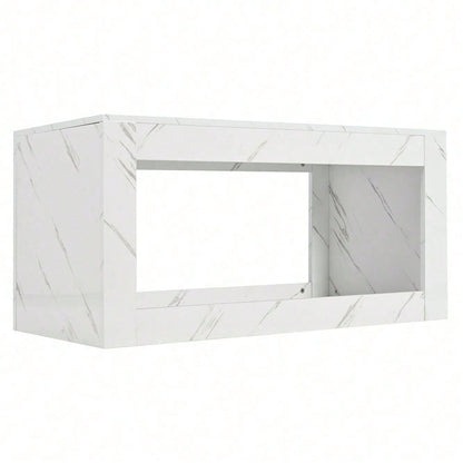 Moderner LED-Couchtisch, Couchtisch für Wohnzimmer, Sofatisch, Wohnzimmertisch,Hochglanz-Couchtisch mit Fernbedienung, großer Couchtisch mit Marmordruck (weiß