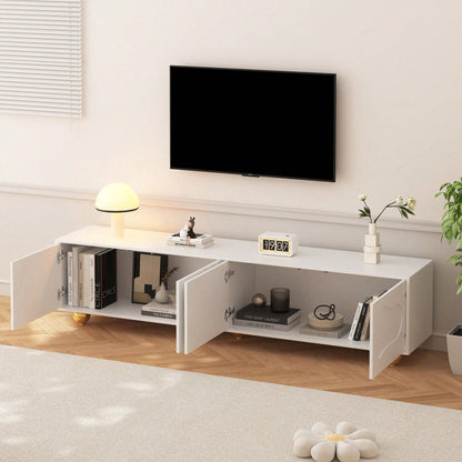 Cartoon-Fernsehschrank 180*40*45 cm in Wolkenform - Niedliches Lowboard mit 2 Schränken & 5 Beinen - TV-Entertainment-Center für bis zu 75-Zoll (60 kg Tragkraft)