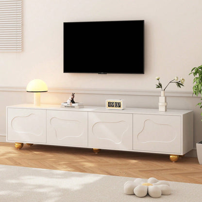 Cartoon-Fernsehschrank 180*40*45 cm in Wolkenform - Niedliches Lowboard mit 2 Schränken & 5 Beinen - TV-Entertainment-Center für bis zu 75-Zoll (60 kg Tragkraft)