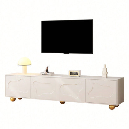 Cartoon-Fernsehschrank 180*40*45 cm in Wolkenform - Niedliches Lowboard mit 2 Schränken & 5 Beinen - TV-Entertainment-Center für bis zu 75-Zoll (60 kg Tragkraft)