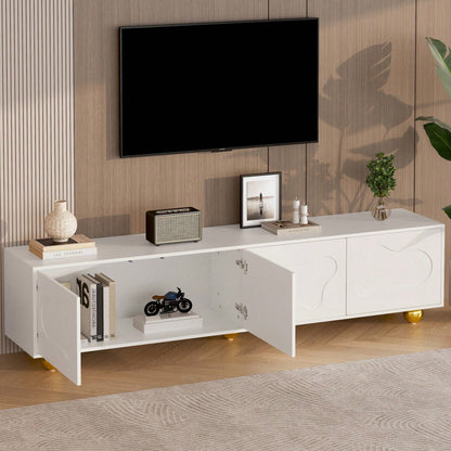 Cartoon-Fernsehschrank 180*40*45 cm in Wolkenform - Niedliches Lowboard mit 2 Schränken & 5 Beinen - TV-Entertainment-Center für bis zu 75-Zoll (60 kg Tragkraft)