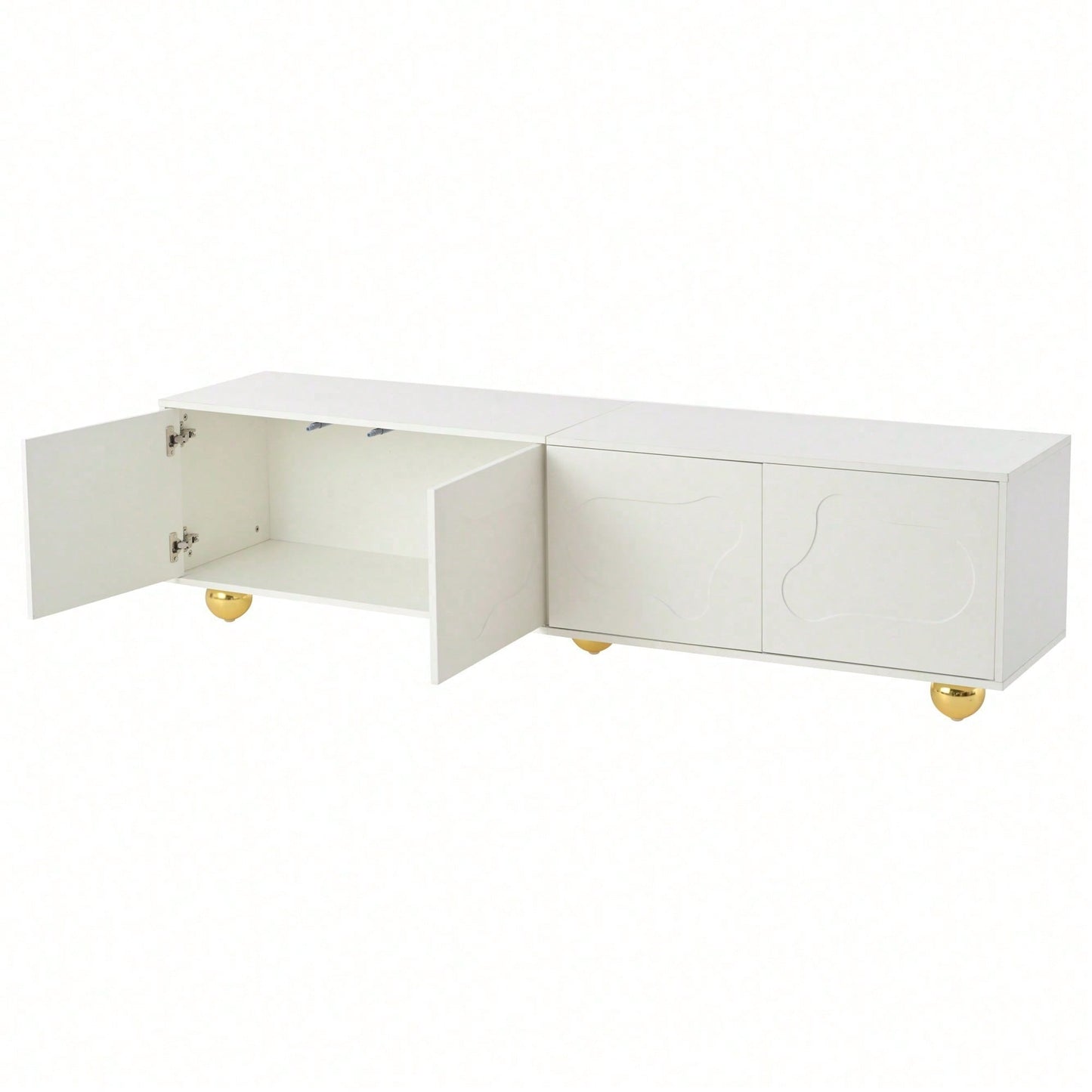 Cartoon-Fernsehschrank 180*40*45 cm in Wolkenform - Niedliches Lowboard mit 2 Schränken & 5 Beinen - TV-Entertainment-Center für bis zu 75-Zoll (60 kg Tragkraft)