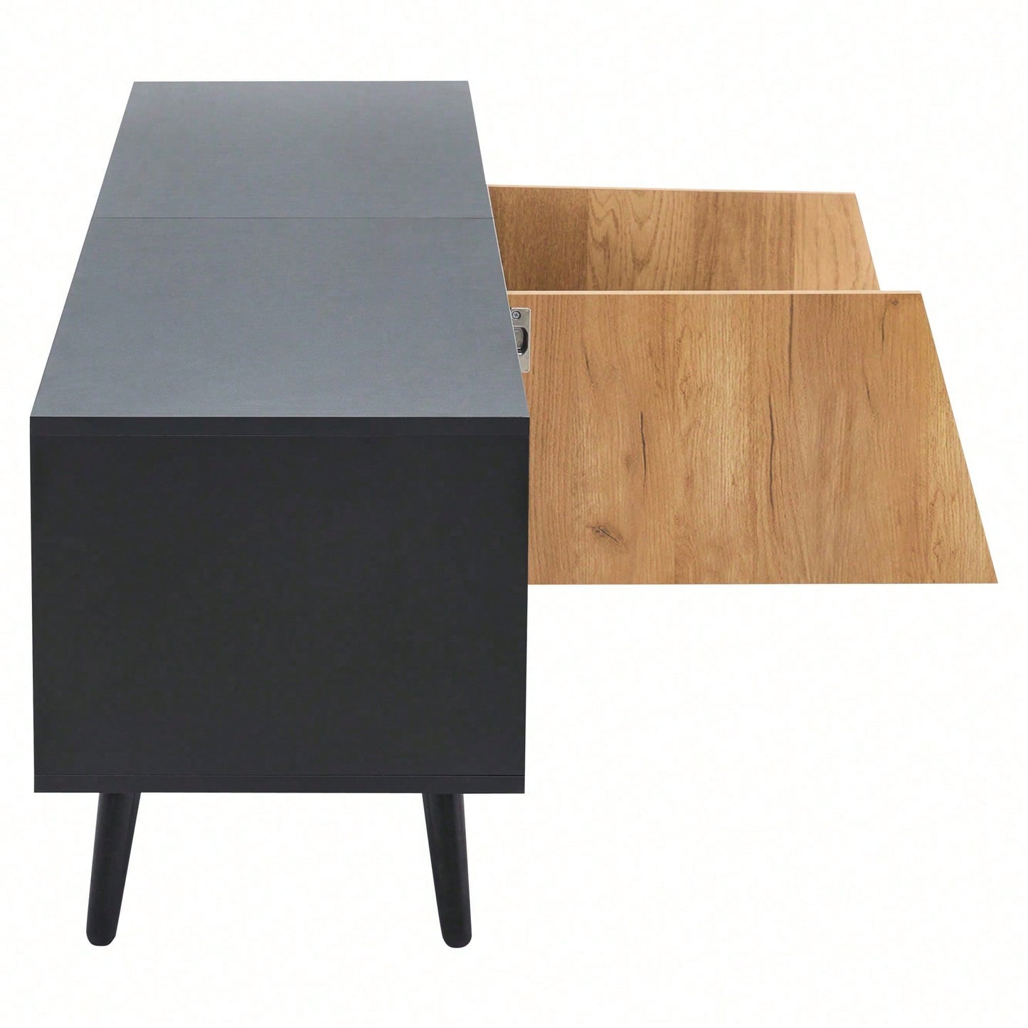 TV-Lowboard 180x40x46 cm – Moderner TV-Schrank mit 2 Schubladen & Schränken – Massivholz-Konsole mit 6 Stützbeinen, minimalistisches Design für 75-Zoll-Fernseher (Wohnzimmer-Möbel)