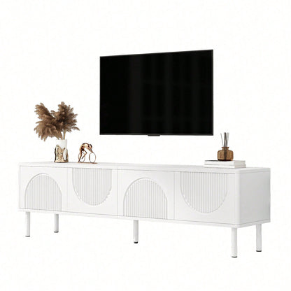 TV-Lowboard 180 cm Breite mit Stauraum - Modernes Medienboard in minimalistischem Design mit matter Oberfläche & integriertem Kabelmanagement - Für Wohnzimmer, Schlafzimmer oder Flur (Hochwertige TV-Konsole)
