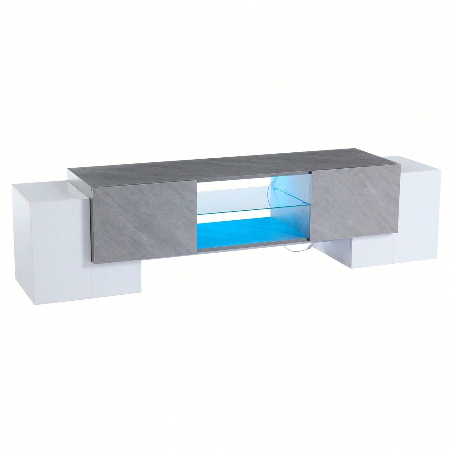 180 * 40 * 46.5cm einfacher weißer und grauer TV-Schrank, Lowboard TV Schrank geeignet für Wohnzimmer-TV-Schränke mit 60/65/70-Zoll-Fernsehern