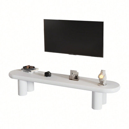 Weißer 160 x 40 x 40 cm großer TV-Schrank, moderner TV-Tisch im minimalistischen Stil mit 4 stabilen Stützbeinen, geeignet für Fernseher bis zu 65 Zoll