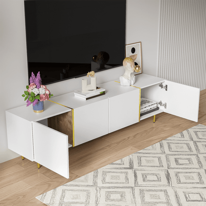 Hochglanz-TV-Schrank mit vier Türen, modern und schlicht, in Weiß