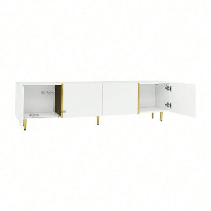 Hochglanz-TV-Schrank mit vier Türen, modern und schlicht, in Weiß