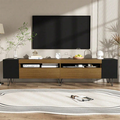 Moderner TV-Schrank, Weiß und Holzoptik – Länge 180 cm