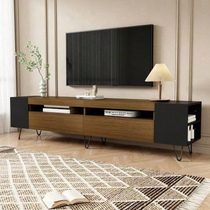 Moderner TV-Schrank, Weiß und Holzoptik – Länge 180 cm