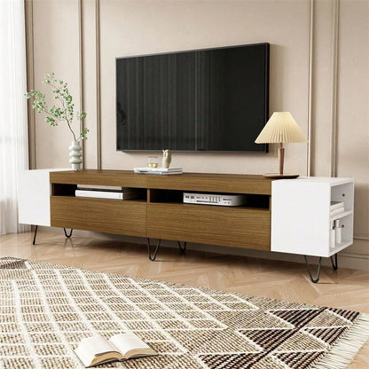 Moderner TV-Schrank, Weiß und Holzoptik – Länge 180 cm