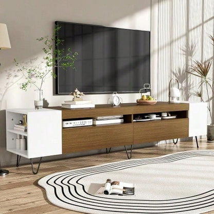 Moderner TV-Schrank, Weiß und Holzoptik – Länge 180 cm