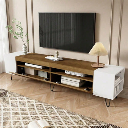 Moderner TV-Schrank, Weiß und Holzoptik – Länge 180 cm