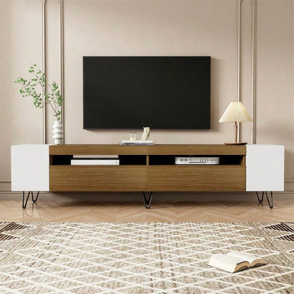Moderner TV-Schrank, Weiß und Holzoptik – Länge 180 cm