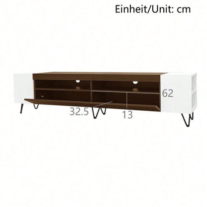 Moderner TV-Schrank, Weiß und Holzoptik – Länge 180 cm