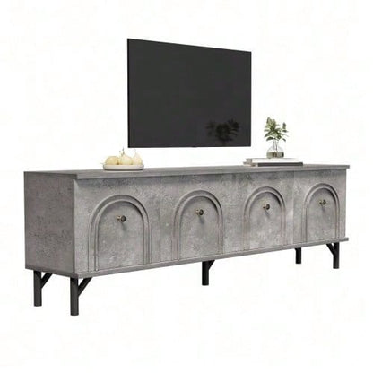 Modernes 4-türiges TV-Board – Weiß, 160 cm – Stilvolles Design, Soft-Close-Scharniere – Perfekt für Wohnzimmer und Entertainment-Bereich