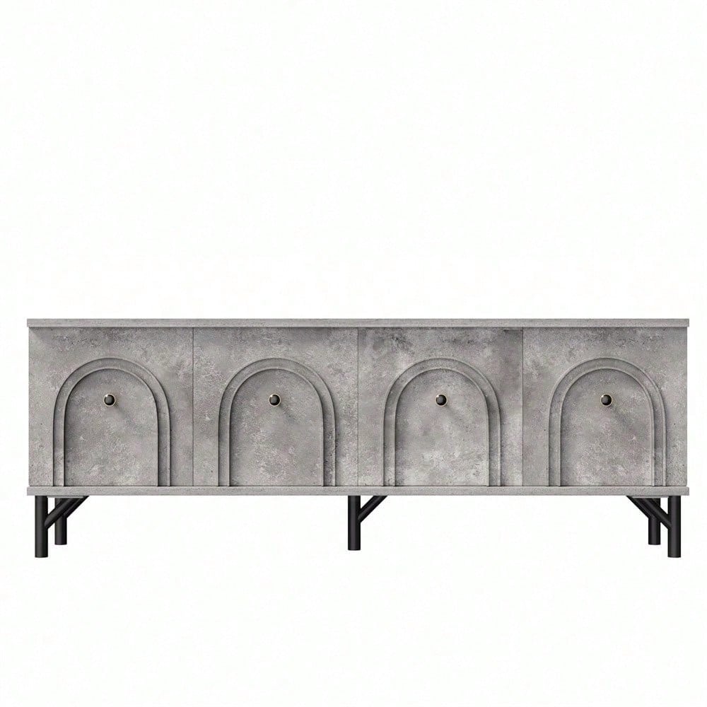 Modernes 4-türiges TV-Board – Weiß, 160 cm – Stilvolles Design, Soft-Close-Scharniere – Perfekt für Wohnzimmer und Entertainment-Bereich