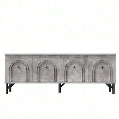 Modernes 4-türiges TV-Board – Weiß, 160 cm – Stilvolles Design, Soft-Close-Scharniere – Perfekt für Wohnzimmer und Entertainment-Bereich