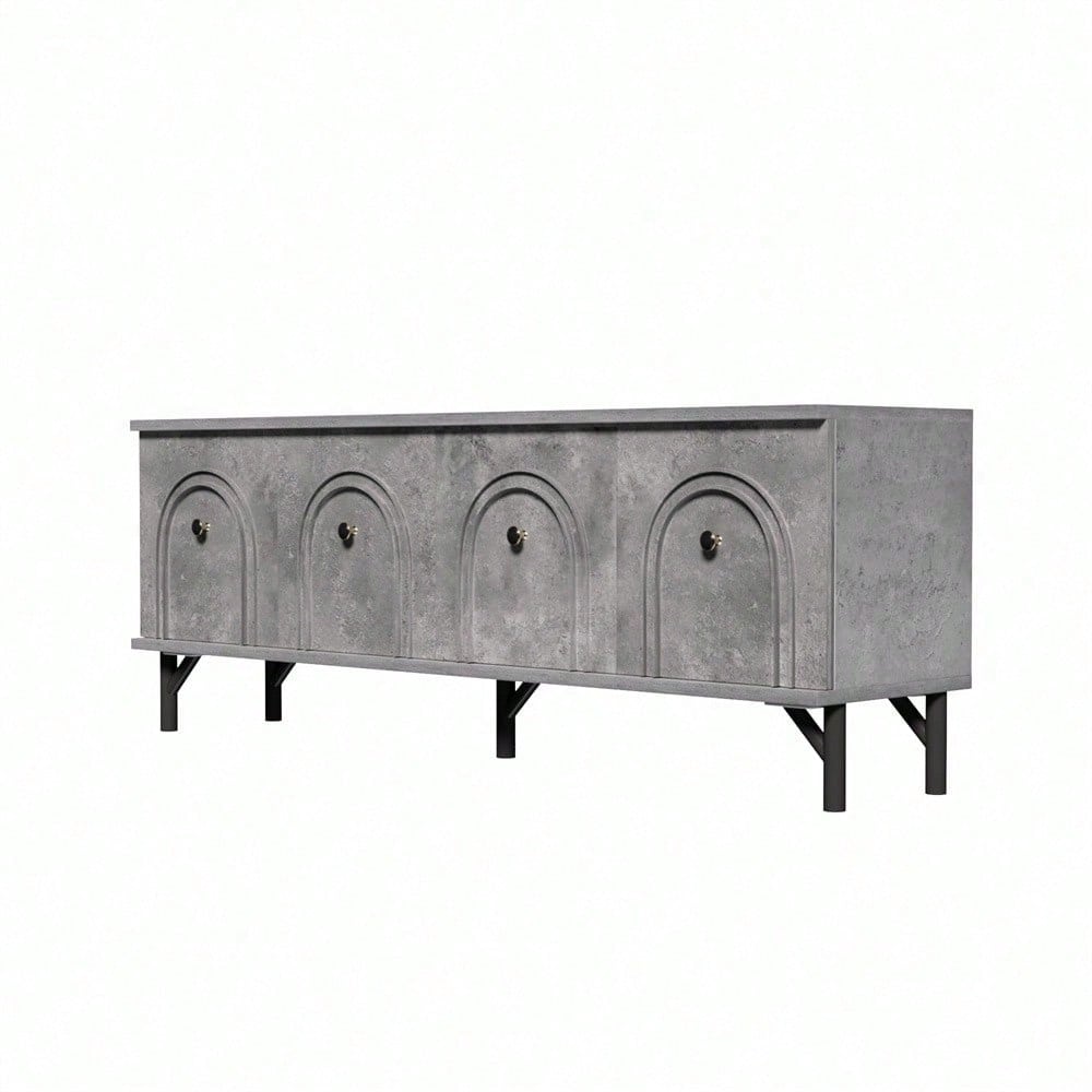 Modernes 4-türiges TV-Board – Weiß, 160 cm – Stilvolles Design, Soft-Close-Scharniere – Perfekt für Wohnzimmer und Entertainment-Bereich