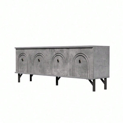 Modernes 4-türiges TV-Board – Weiß, 160 cm – Stilvolles Design, Soft-Close-Scharniere – Perfekt für Wohnzimmer und Entertainment-Bereich