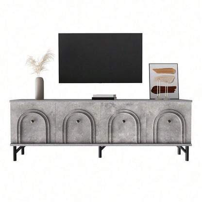 Modernes 4-türiges TV-Board – Weiß, 160 cm – Stilvolles Design, Soft-Close-Scharniere – Perfekt für Wohnzimmer und Entertainment-Bereich