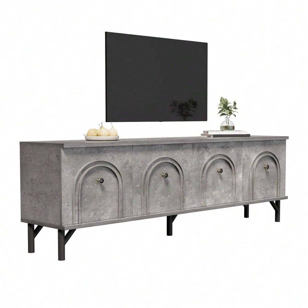 Modernes 4-türiges TV-Board – Weiß, 160 cm – Stilvolles Design, Soft-Close-Scharniere – Perfekt für Wohnzimmer und Entertainment-Bereich