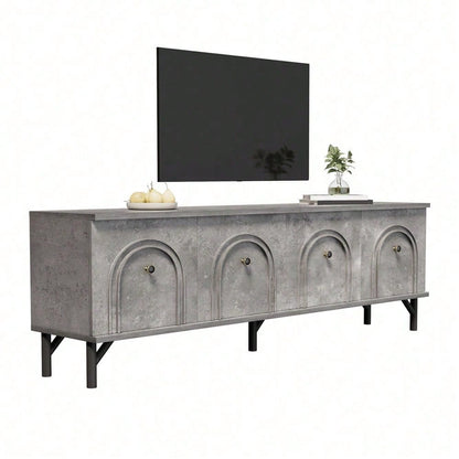 Modernes 4-türiges TV-Board – Weiß, 160 cm – Stilvolles Design, Soft-Close-Scharniere – Perfekt für Wohnzimmer und Entertainment-Bereich