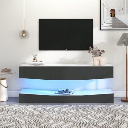 TV Board Hängend TV Stand TV Schank mit LED-Beleuchtung TV Schrank Hängend Wand befestigter schwimmender TV-Ständer Unterhaltungs Medienkonsolen-Center für Wohnzimmer Home