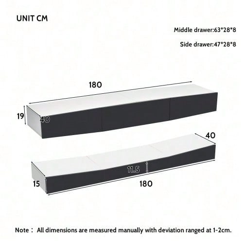 TV Board Hängend TV Stand TV Schank mit LED-Beleuchtung TV Schrank Hängend Wand befestigter schwimmender TV-Ständer Unterhaltungs Medienkonsolen-Center für Wohnzimmer Home
