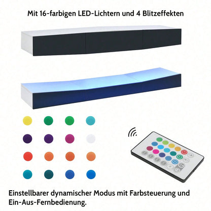TV Board Hängend TV Stand TV Schank mit LED-Beleuchtung TV Schrank Hängend Wand befestigter schwimmender TV-Ständer Unterhaltungs Medienkonsolen-Center für Wohnzimmer Home