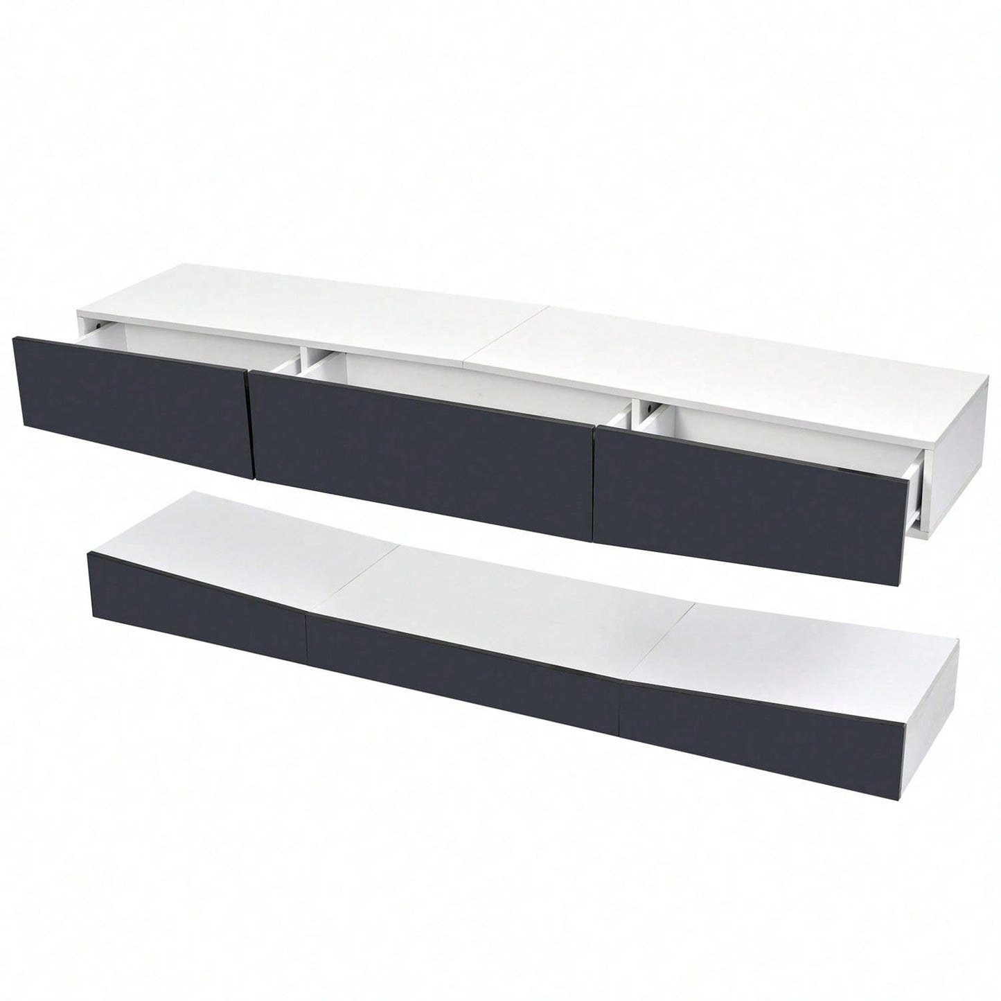 TV Board Hängend TV Stand TV Schank mit LED-Beleuchtung TV Schrank Hängend Wand befestigter schwimmender TV-Ständer Unterhaltungs Medienkonsolen-Center für Wohnzimmer Home