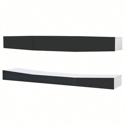 TV Board Hängend TV Stand TV Schank mit LED-Beleuchtung TV Schrank Hängend Wand befestigter schwimmender TV-Ständer Unterhaltungs Medienkonsolen-Center für Wohnzimmer Home