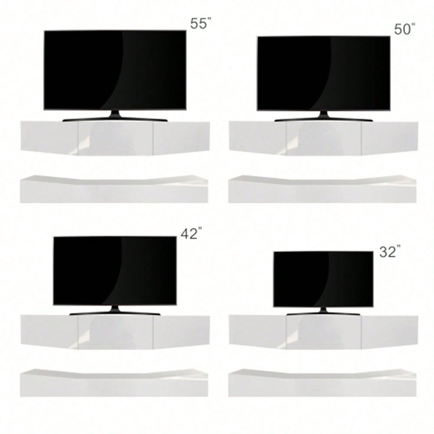 TV Board Hängend TV Stand TV Schank mit LED-Beleuchtung TV Schrank Hängend Wand befestigter schwimmender TV-Ständer Unterhaltungs Medienkonsolen-Center für Wohnzimmer Home