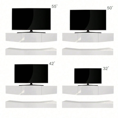 TV Board Hängend TV Stand TV Schank mit LED-Beleuchtung TV Schrank Hängend Wand befestigter schwimmender TV-Ständer Unterhaltungs Medienkonsolen-Center für Wohnzimmer Home
