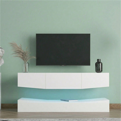 TV Board Hängend TV Stand TV Schank mit LED-Beleuchtung TV Schrank Hängend Wand befestigter schwimmender TV-Ständer Unterhaltungs Medienkonsolen-Center für Wohnzimmer Home