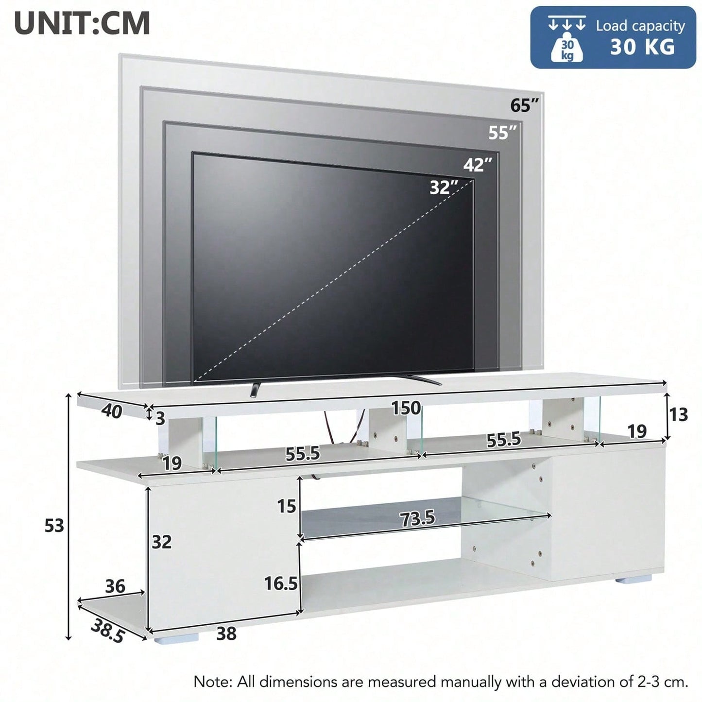 Moderner Low-Panel-Hochglanz-TV-Ständer mit LED-Beleuchtung, TV-Panel, TV-Glasschrank für 60-Zoll-Fernseher, Tische, universelle Gaming-Medienständer, Stauschränke und große Stauräume, Reinweiß Moderner Low-Panel-Hochglanz-TV-Ständer mit LED-Beleuchtung,