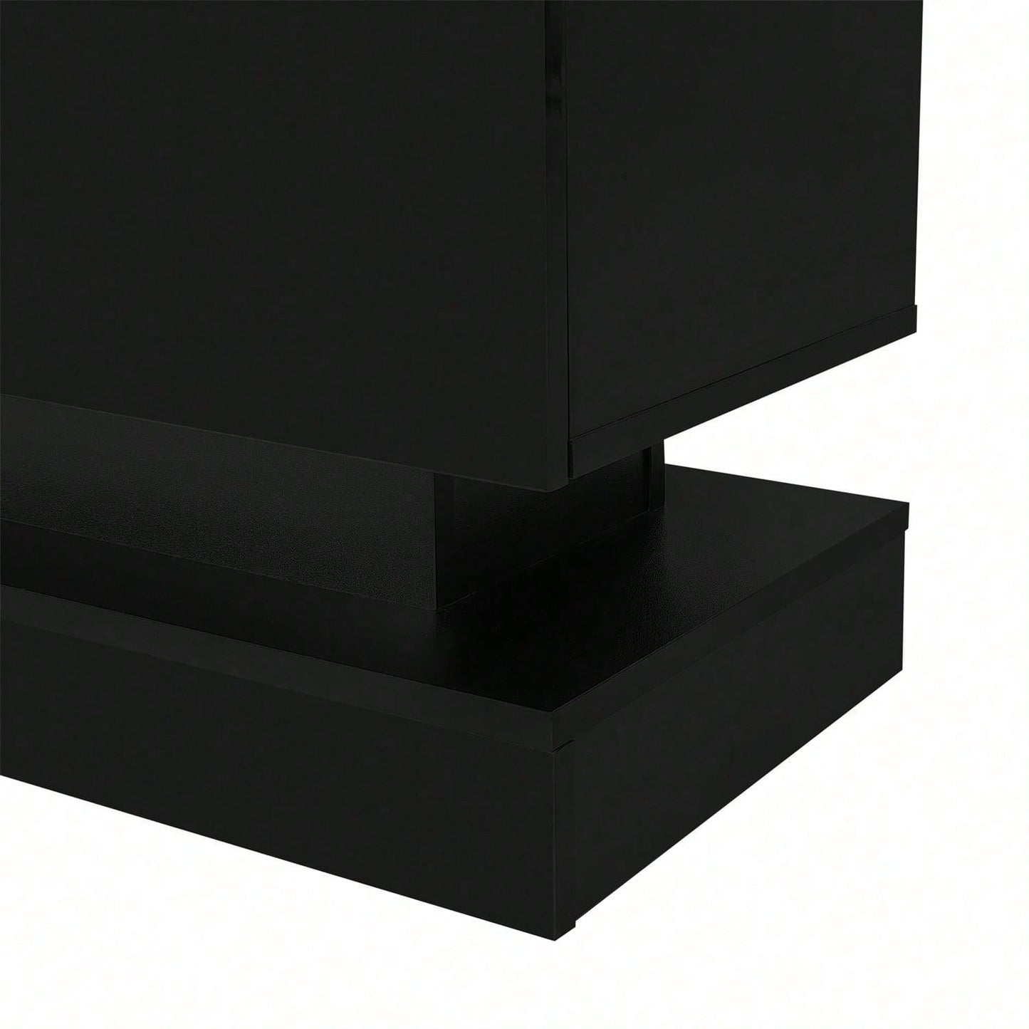 160*35*40,5 cm Schwarzer Hochglanz-TV-Ständer mit LED-Beleuchtung, 2 Schubladen, Anwendungssteuerung, Anti-Kipp-Design, geeignet für 60-Zoll-Fernseher, TV-Schränke, TV-lowboard