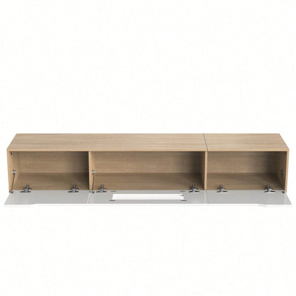 TV-Schrank, Hochglanz-TV-Schrank, farblich passend zu Schwarz und Weiß, mit farbwechselnder LED-Beleuchtung