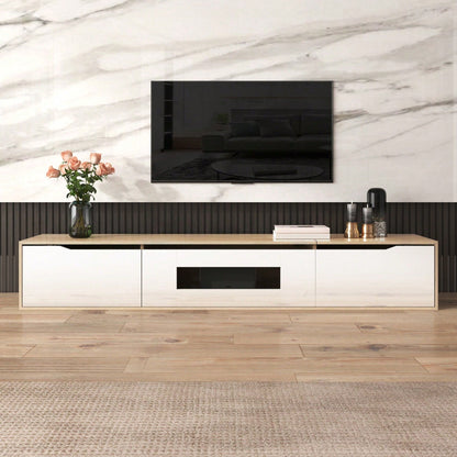 TV-Schrank, Hochglanz-TV-Schrank, farblich passend zu Schwarz und Weiß, mit farbwechselnder LED-Beleuchtung