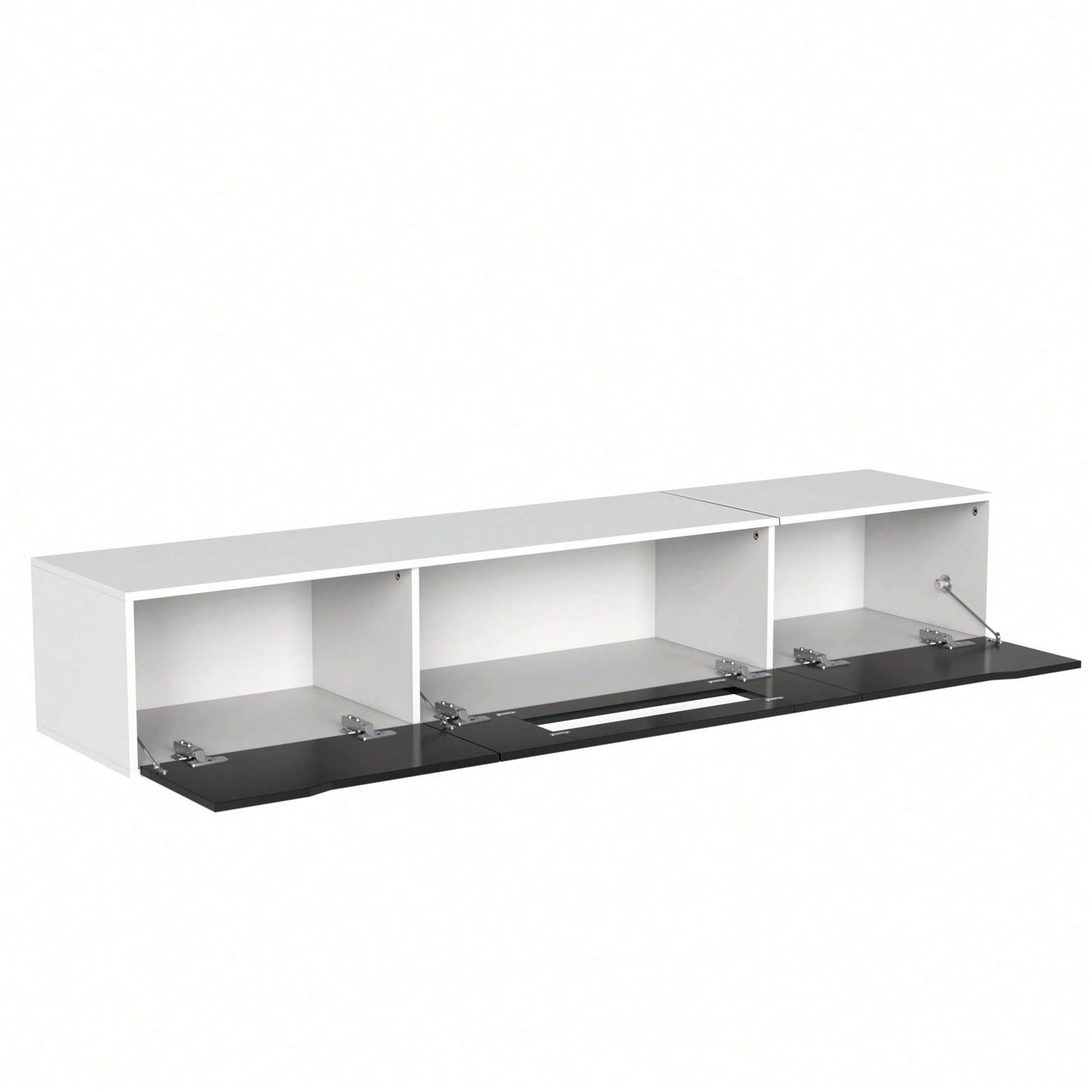 TV-Schrank, Hochglanz-TV-Schrank, farblich passend zu Schwarz und Weiß, mit farbwechselnder LED-Beleuchtung