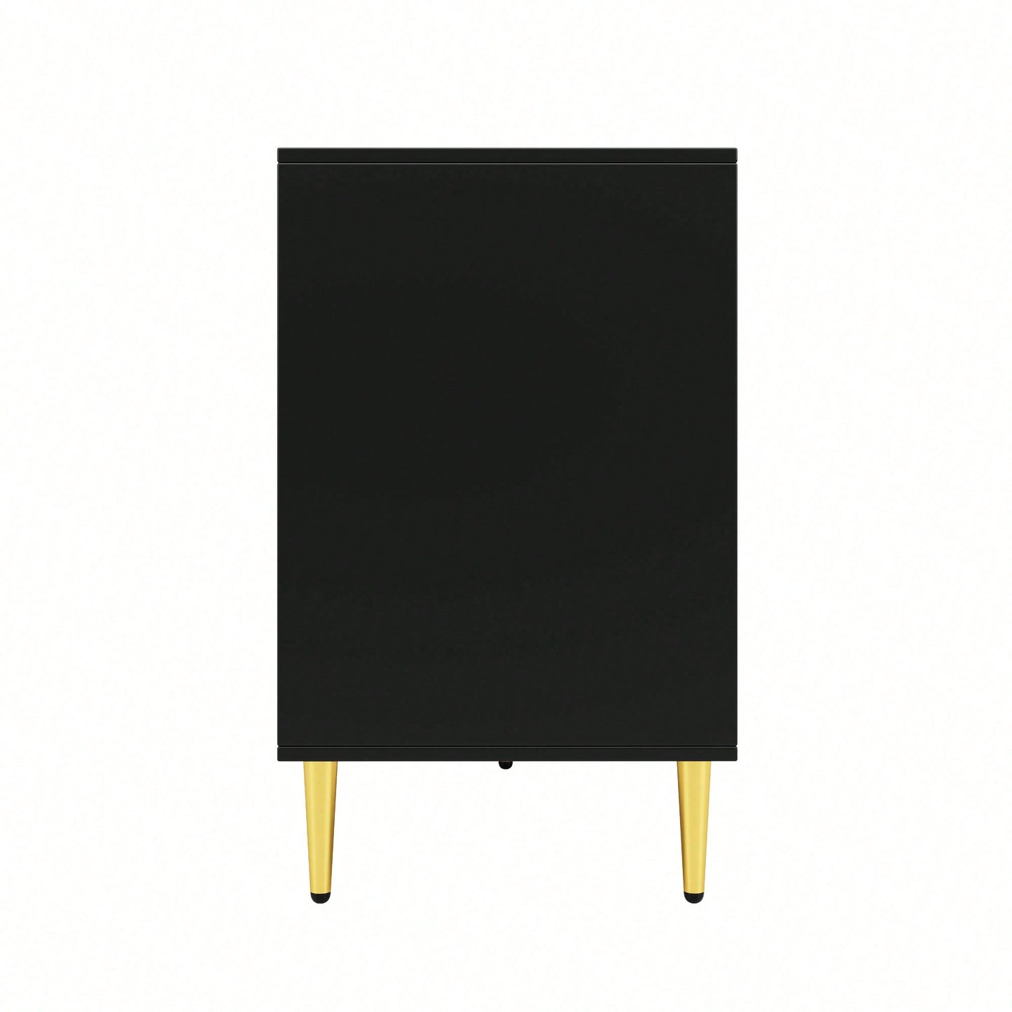 Elegantes Sideboard 152x40x75 cm in Schwarz – Mit exklusivem Wellendesign & goldenen Griffen/Füßen – Hochwertiger Esszimmerschrank (Modell: N620P17539192AAS)