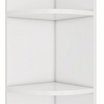 Modernes Eckbücherregal in Weiß - 5-lagiges MDF-Regal mit starker Tragfähigkeit - Platzsparendes Lagerregal in einfacher, funktionaler Form - Stilvolle Aufbewahrungslösung für Bücher & Deko