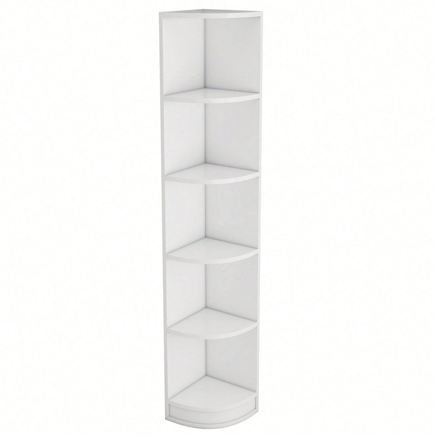 Modernes Eckbücherregal in Weiß - 5-lagiges MDF-Regal mit starker Tragfähigkeit - Platzsparendes Lagerregal in einfacher, funktionaler Form - Stilvolle Aufbewahrungslösung für Bücher & Deko
