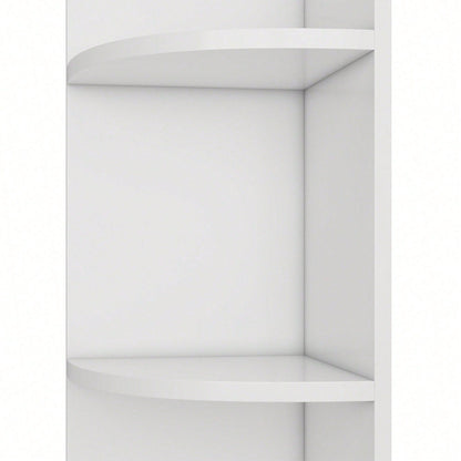 Modernes Eckbücherregal in Weiß - 5-lagiges MDF-Regal mit starker Tragfähigkeit - Platzsparendes Lagerregal in einfacher, funktionaler Form - Stilvolle Aufbewahrungslösung für Bücher & Deko