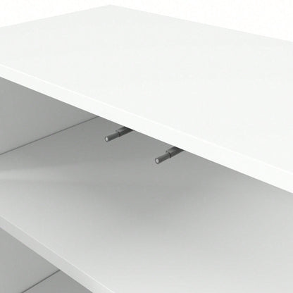 Weißes Sideboard modern mit Wellentüren – 120x35x80 cm – Grifflos, verstellbare Regale & großer Stauraum – Für Wohnzimmer, Flur, Esszimmer