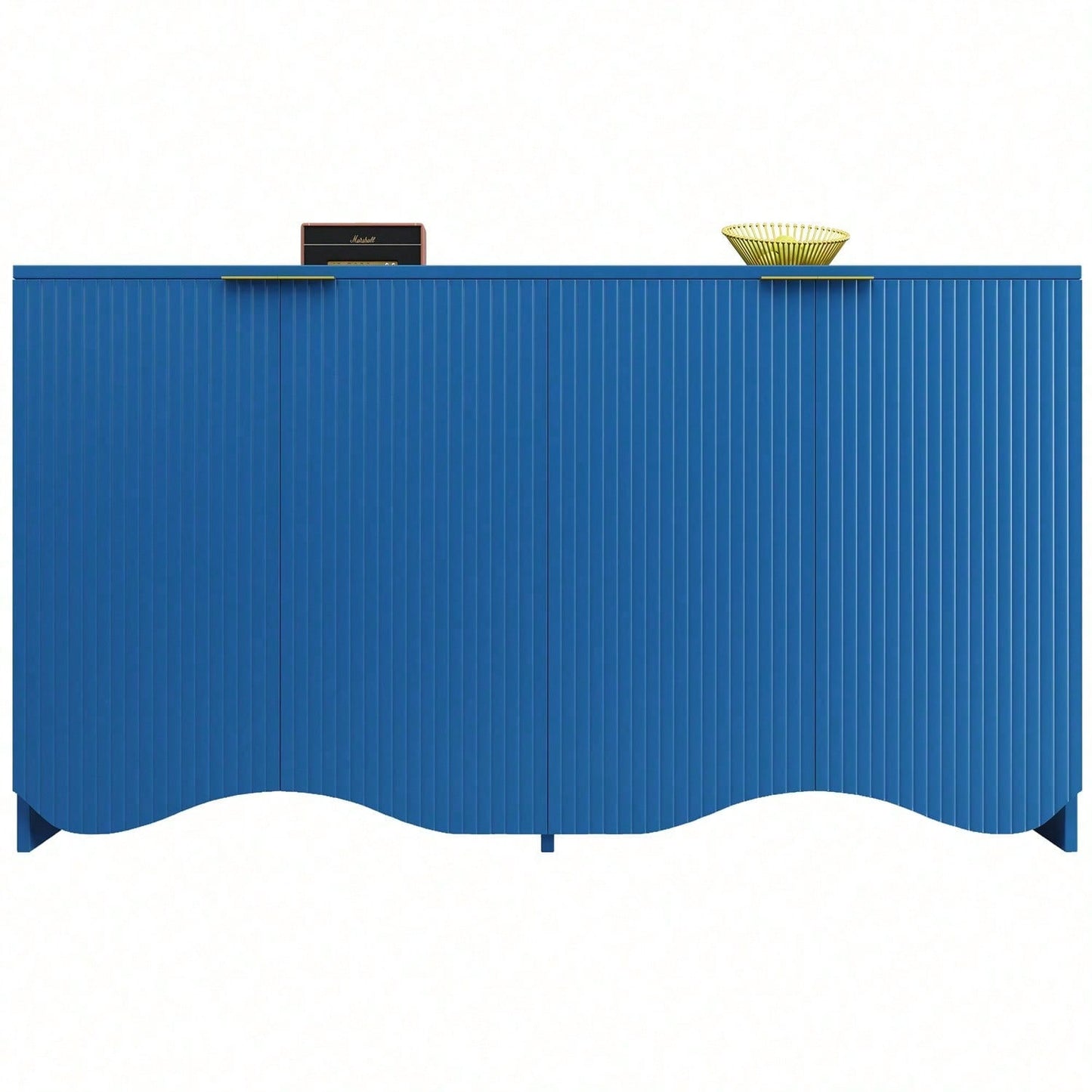 Sideboard(140*40*85cm), buffetschrank, cabinets, Esszimmer Wohnzimmer Aufbewahrungsschränke, Gemusterte Schränke, Freistehende Schränke, Küchenmöbel,Wellenmuster-Design, Blau