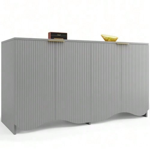 Sideboard(140*40*85cm), buffetschrank, cabinets, Esszimmer Wohnzimmer Aufbewahrungsschränke, Gemusterte Schränke, Freistehende Schränke, Küchenmöbel,Wellenmuster-Design, Blau