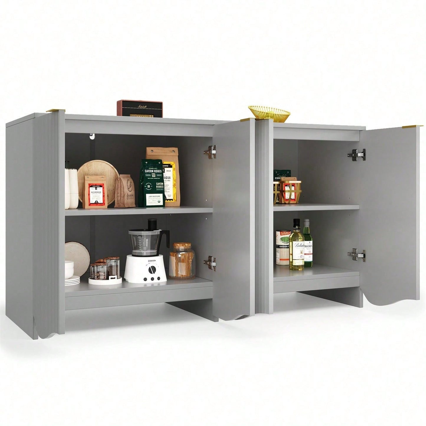 Sideboard(140*40*85cm), buffetschrank, cabinets, Esszimmer Wohnzimmer Aufbewahrungsschränke, Gemusterte Schränke, Freistehende Schränke, Küchenmöbel,Wellenmuster-Design, Blau