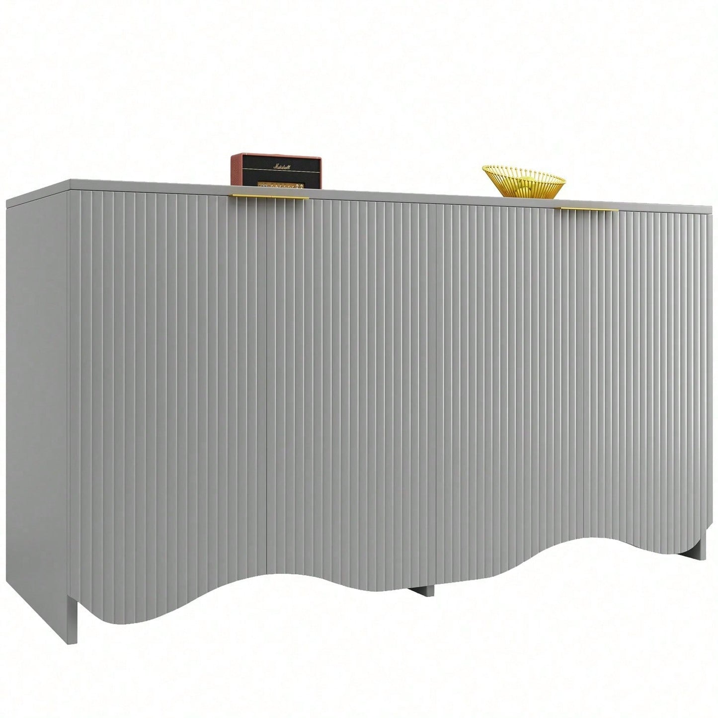 Sideboard(140*40*85cm), buffetschrank, cabinets, Esszimmer Wohnzimmer Aufbewahrungsschränke, Gemusterte Schränke, Freistehende Schränke, Küchenmöbel,Wellenmuster-Design, Blau